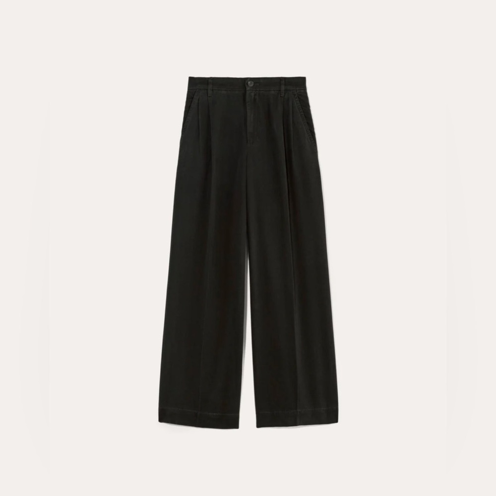 Everlane, THE TROUSER IN BUTTERSOFT, Black, Size 00